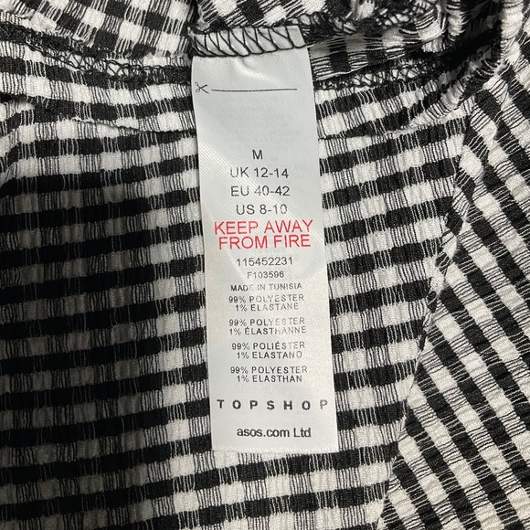 TOPSHOP Gingham Mini Dress CottageCore Flirty Feminine - Picture 5 of 6